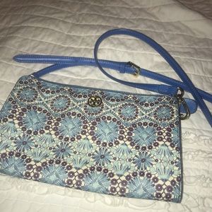Tory Burch Floral Pattern Cross-Body and Clutch.